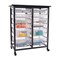 Luxor Mobile Bin Storage Unit - Double Row with Large and Small Clear Bins MBS-DR-8S4L-CL - alternate 3